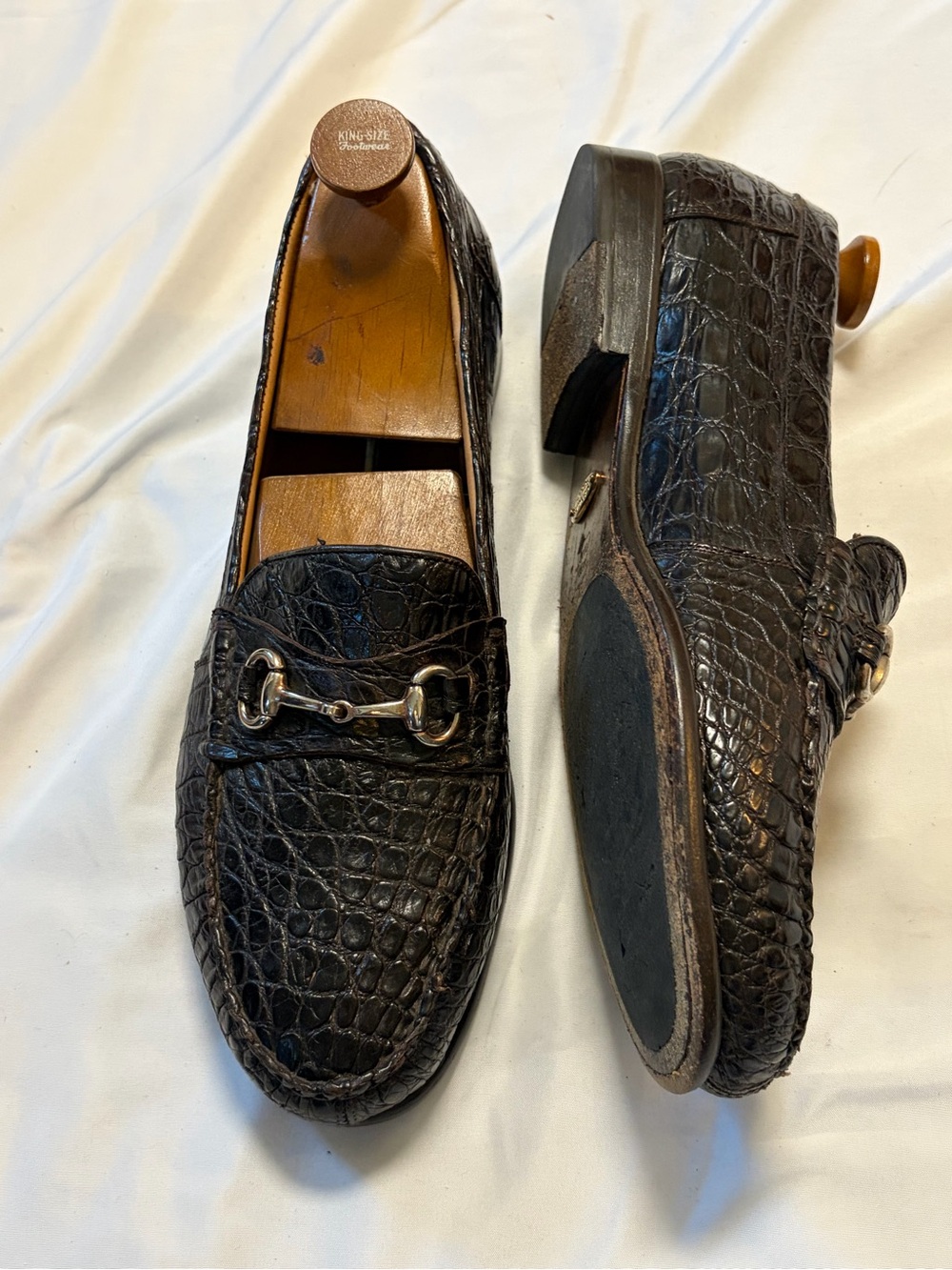 Alan Payne Men's Black genuine Crocodile Leather Bit Loafers 12